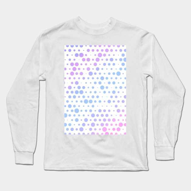 Light Pastel Purple, Magenta, Blue, Violet & Pink Minimal Polka Dot Pattern Long Sleeve T-Shirt by love-fi